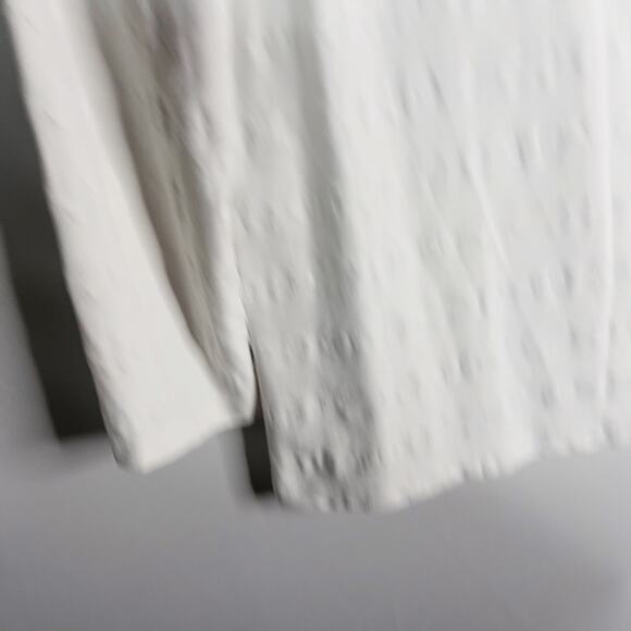 J McLaughlin S White Chainlink Carly Catalina Cloth Split V Neck 3/4 Sleeve Top - Picture 6 of 10